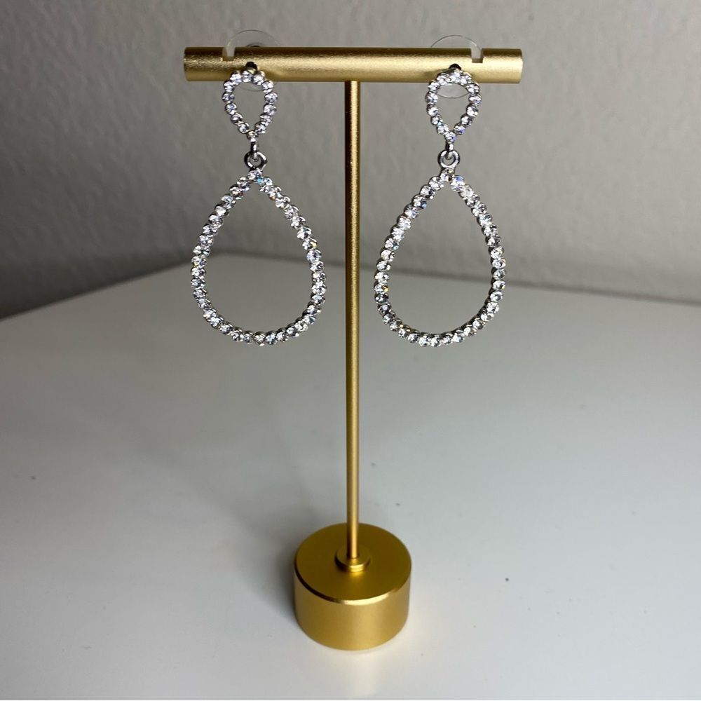 Sparkly Rhinestone Teardrop Earrings